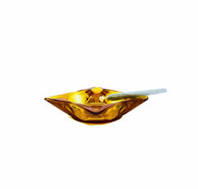 Vintage MCM Amber Starburst Ashtray
