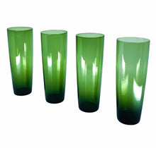 Vintage Olive Green Slim Tallboys, Set of 4