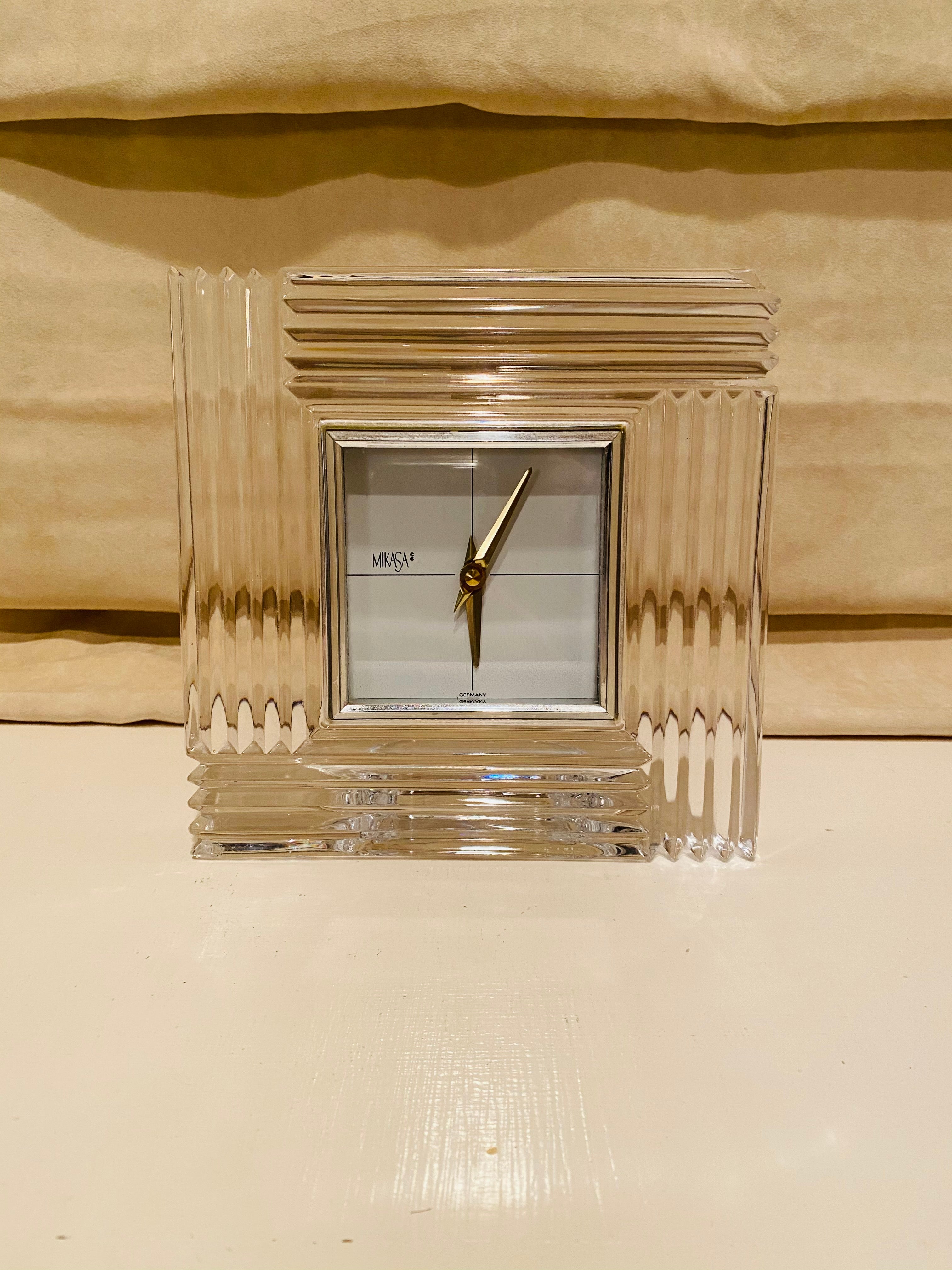 Mikasa Square Glass Clock