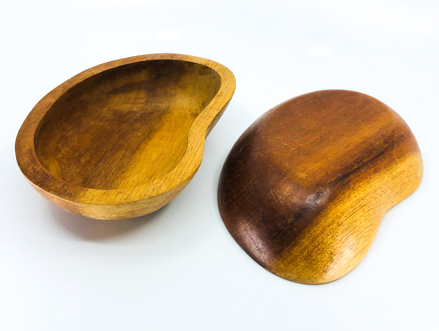 S/2 Monkey Pod Wood Kidney Shaped Bowls / Catch All, 1 Available