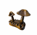 Vintage Wood Carved Double Mushroom
