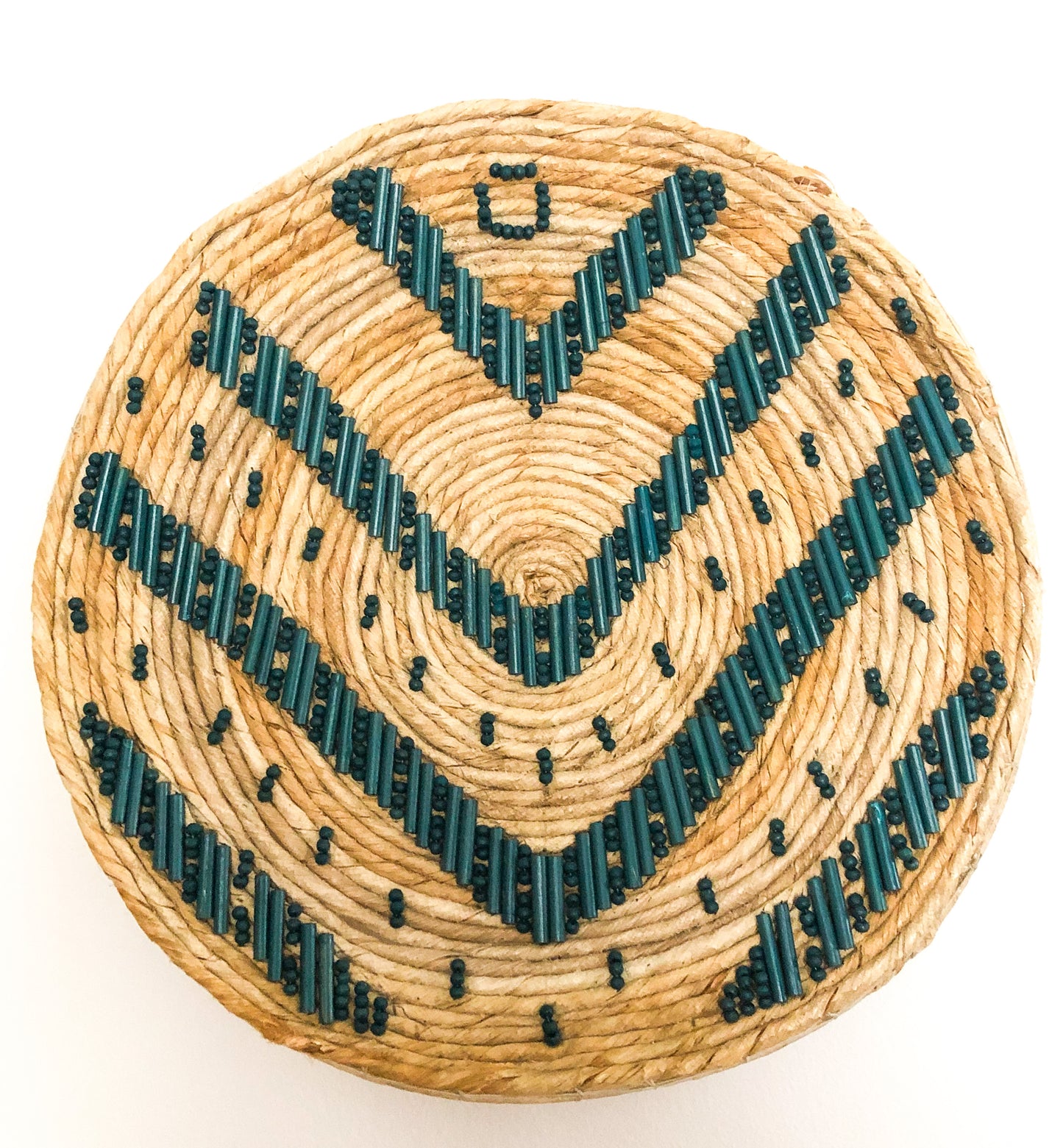 Basket Wall Hanging with Wood Bead detail