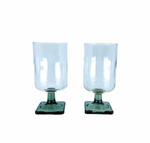 S/2 Smokey Square Bottomed Glasses