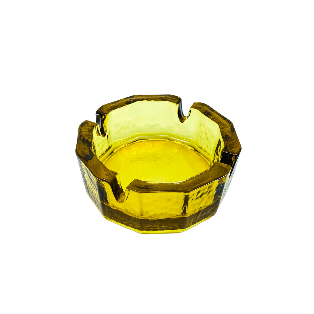 Amber Bamboo Glass Ashtray