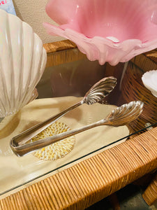 Silver Shell Salad Tongs, Made in Italy