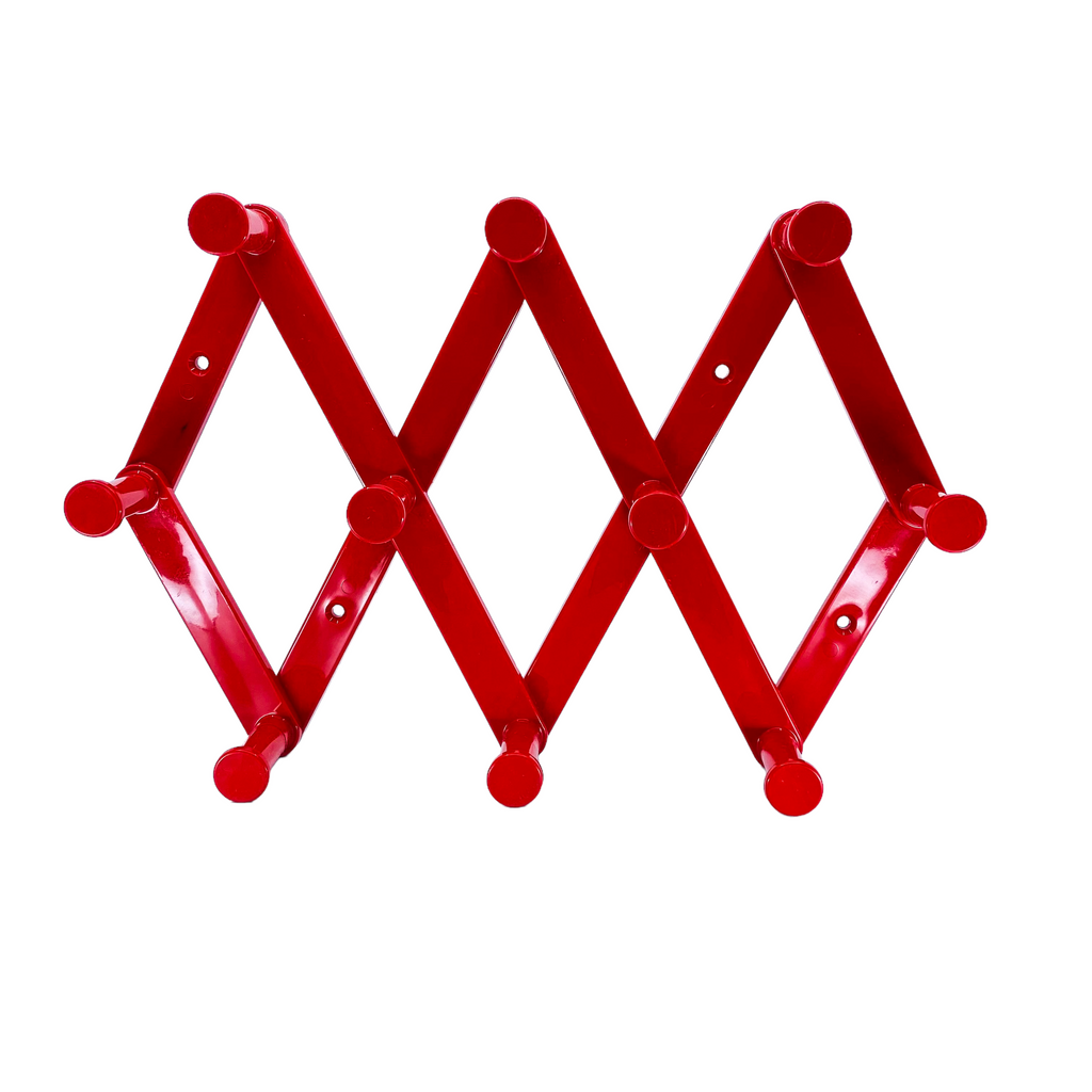Vintage Red Accordion Wall Rack