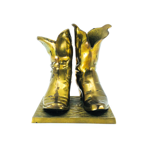 Vintage 1978 Castilian Imports Solid Brass Cowboy Boots
