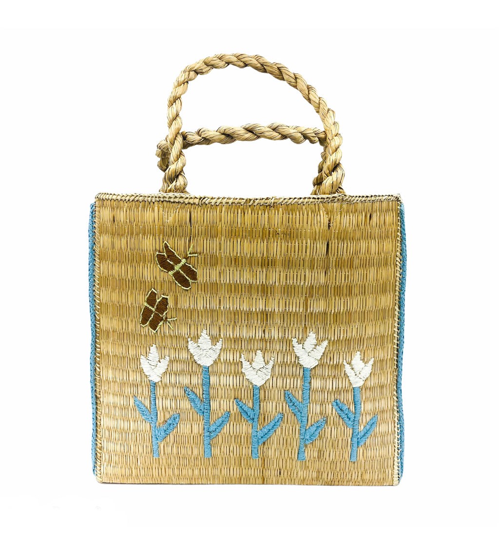 Vintage Sea grass Floral Summer Bag