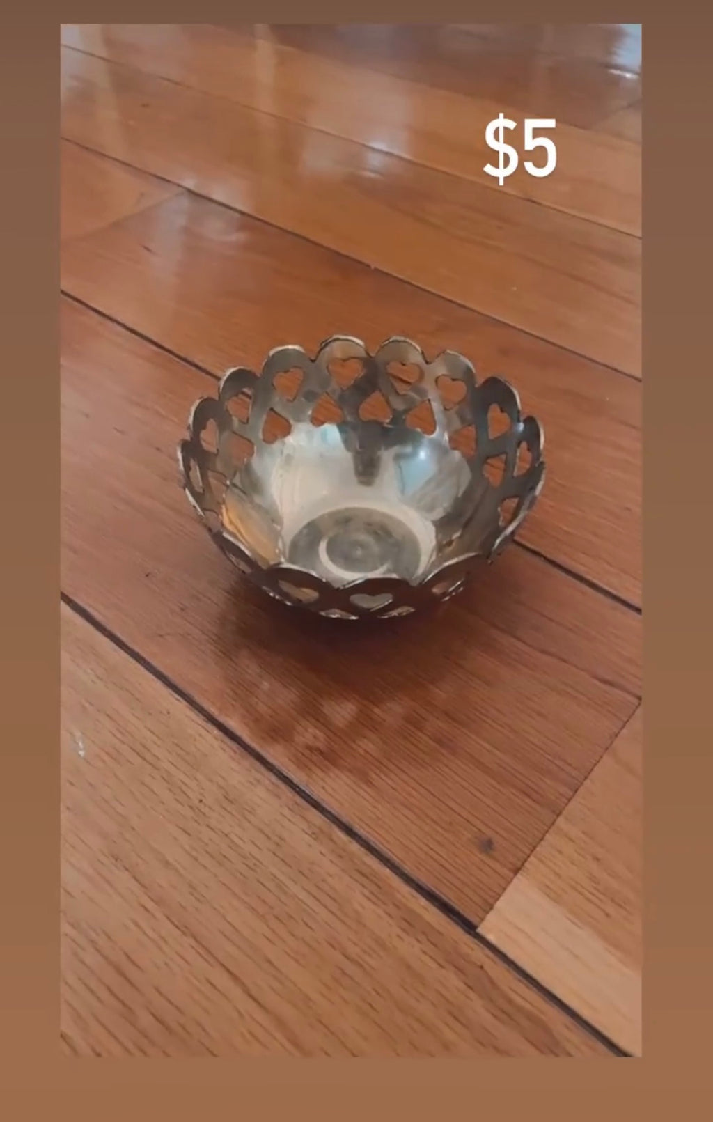 Heart Shaped Brass Bowl