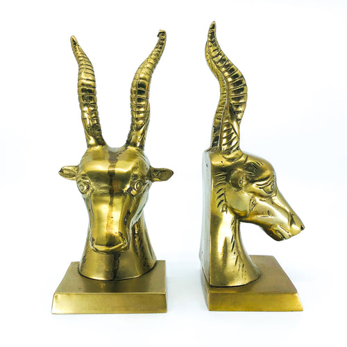 Brass Antelope Bookends