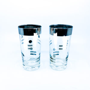 Contemporary Chrome Glasses, Pair