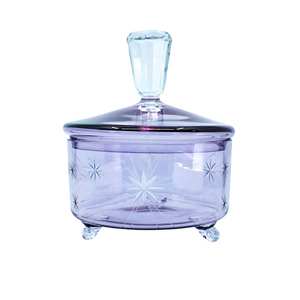 Gorgeous Lavender Starburst Glass Candy Dish