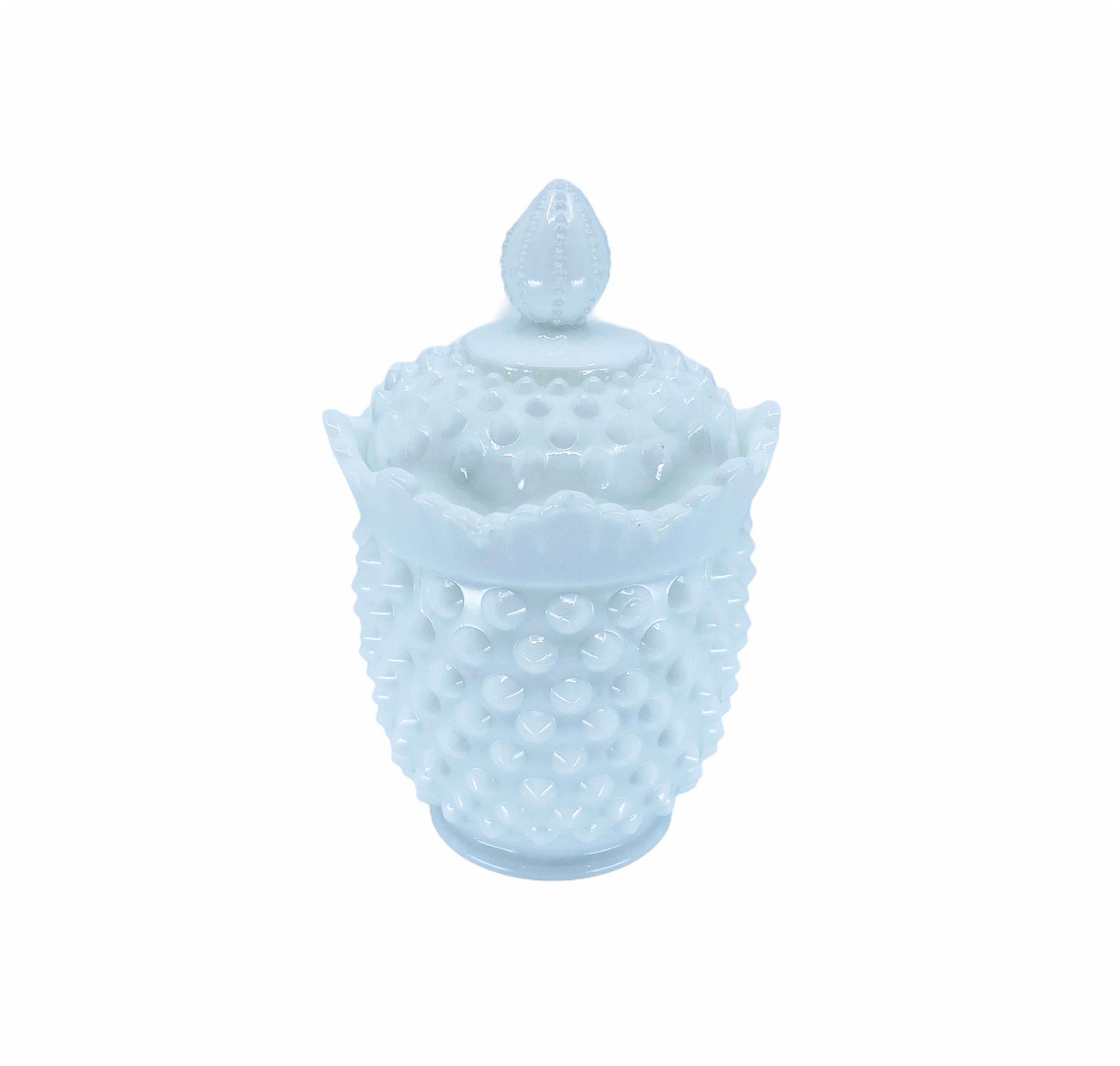 White Hobnail Glass Stasher