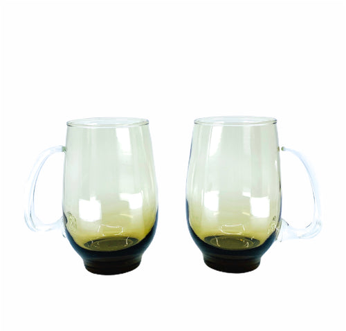Smoked Glass Mugs, Set of 2