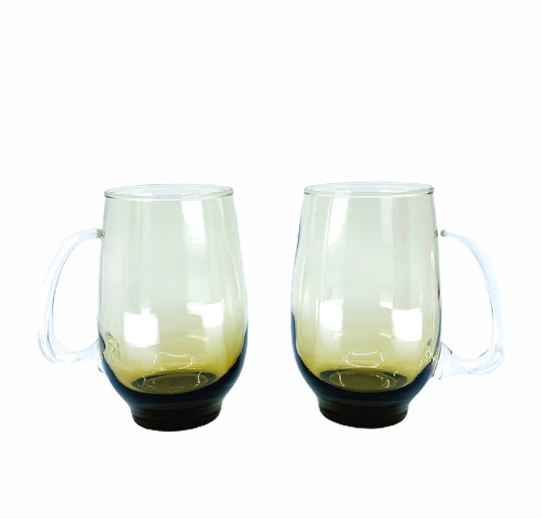 Smoked Glass Mugs, Set of 2