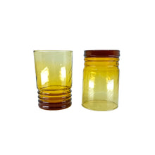 Libbey Amber Glass Swirl Tumblers, Pair