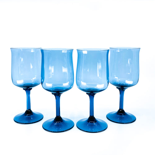 Lenox Blue Mist Tulip Shaped Wine Glasses, Set of 4