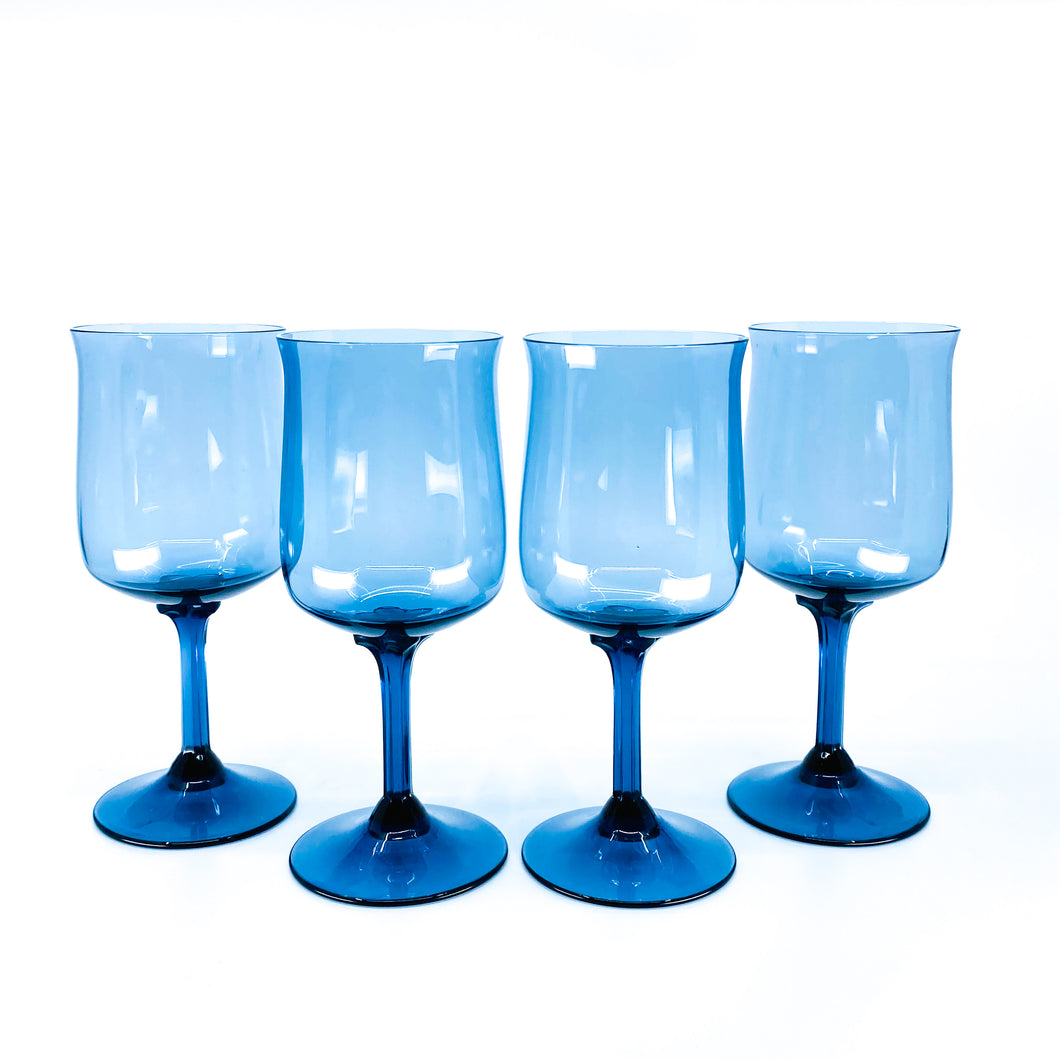 Lenox Blue Mist Tulip Shaped Wine Glasses, Set of 4