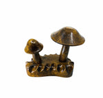 Vintage Wood Carved Double Mushroom