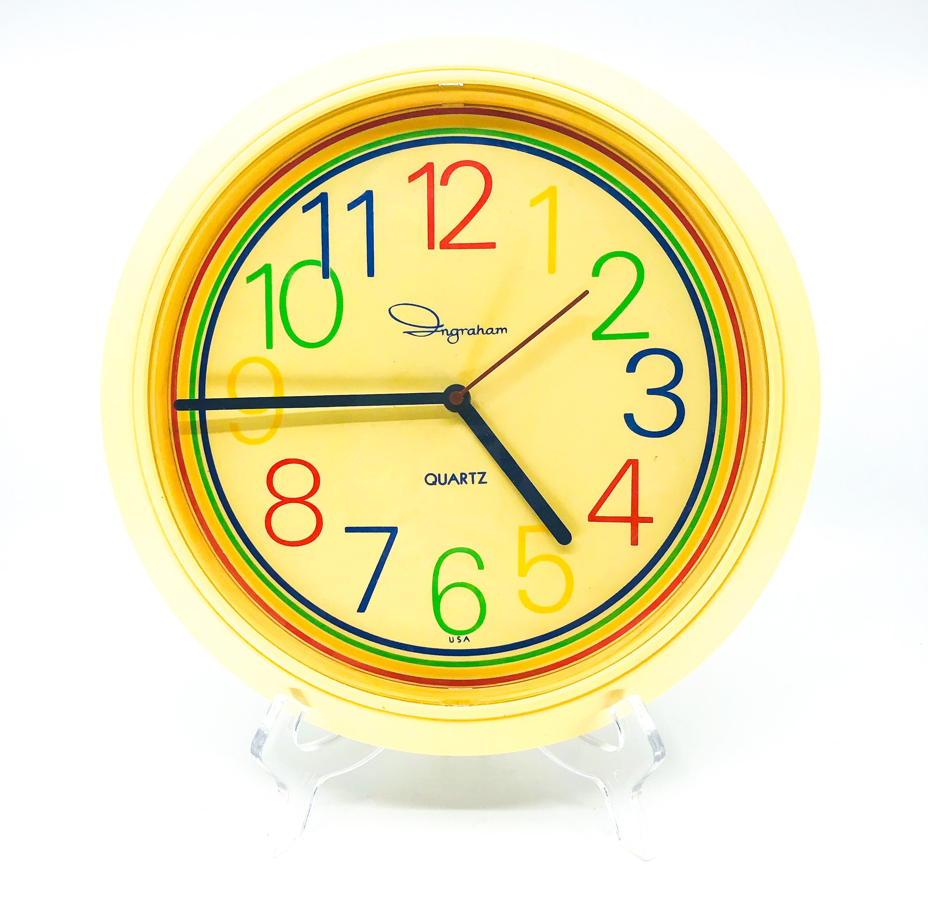 Vintage Ingraham Quartz Rainbow Wall Clock
