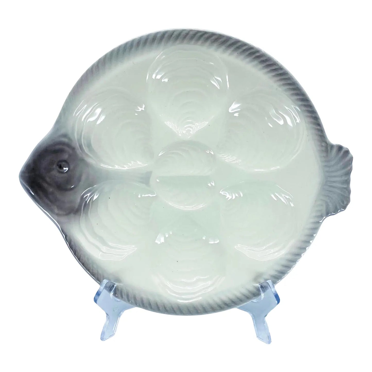 Vintage 1950s Fish-Shaped German Oyster Plate