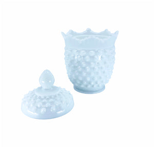 White Hobnail Glass Stasher