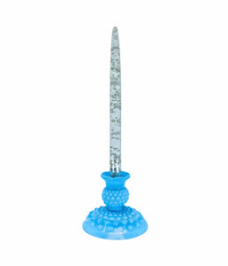 S/2 Fenton Blue Hobnail Candle Holders