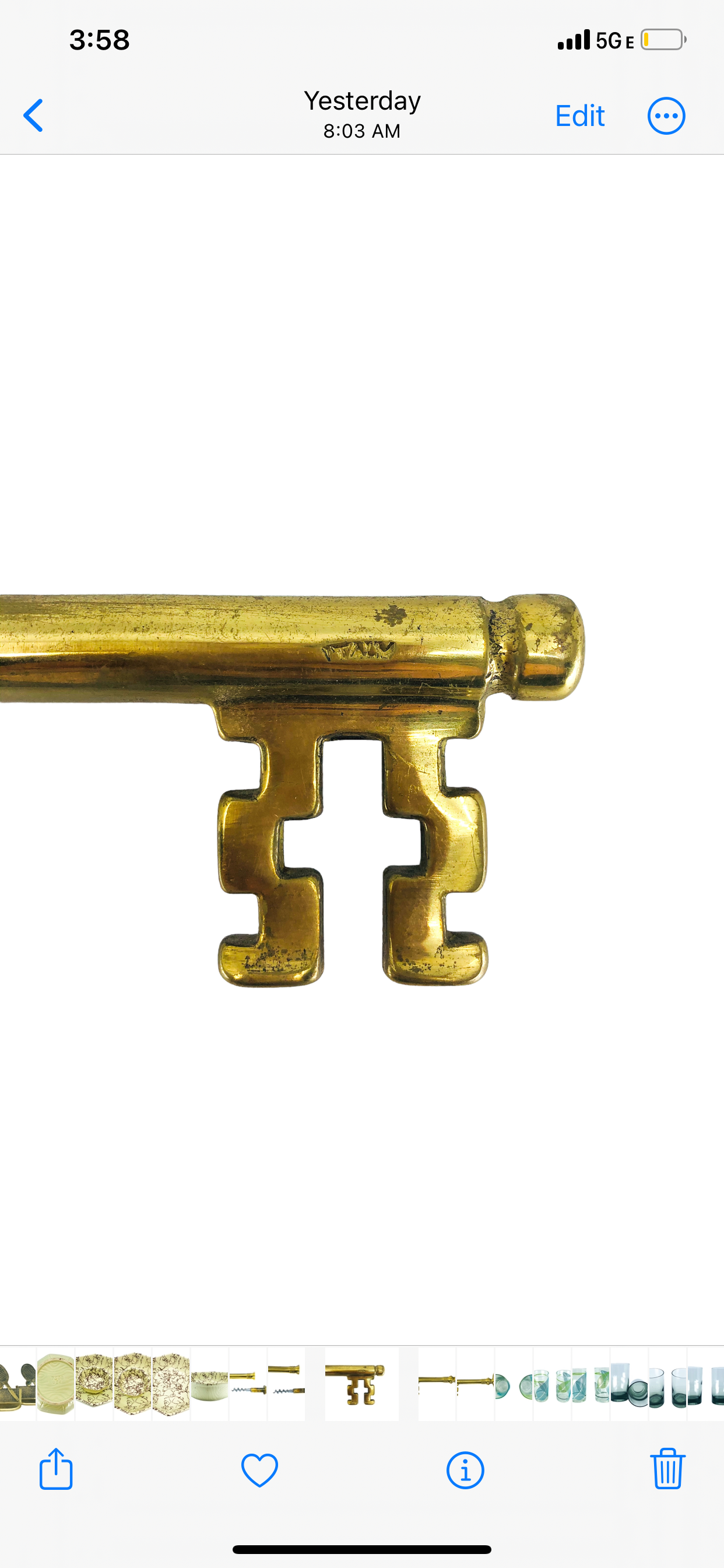 Brass Key Bottle Opener, Italy
