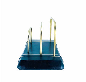 Vintage Leather & Brass Mail Holder