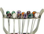 S/12 Gemstone Hor D’oeuvre Party Picks with Stand