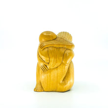 Hand Carved Wood Man & Woman Hugging
