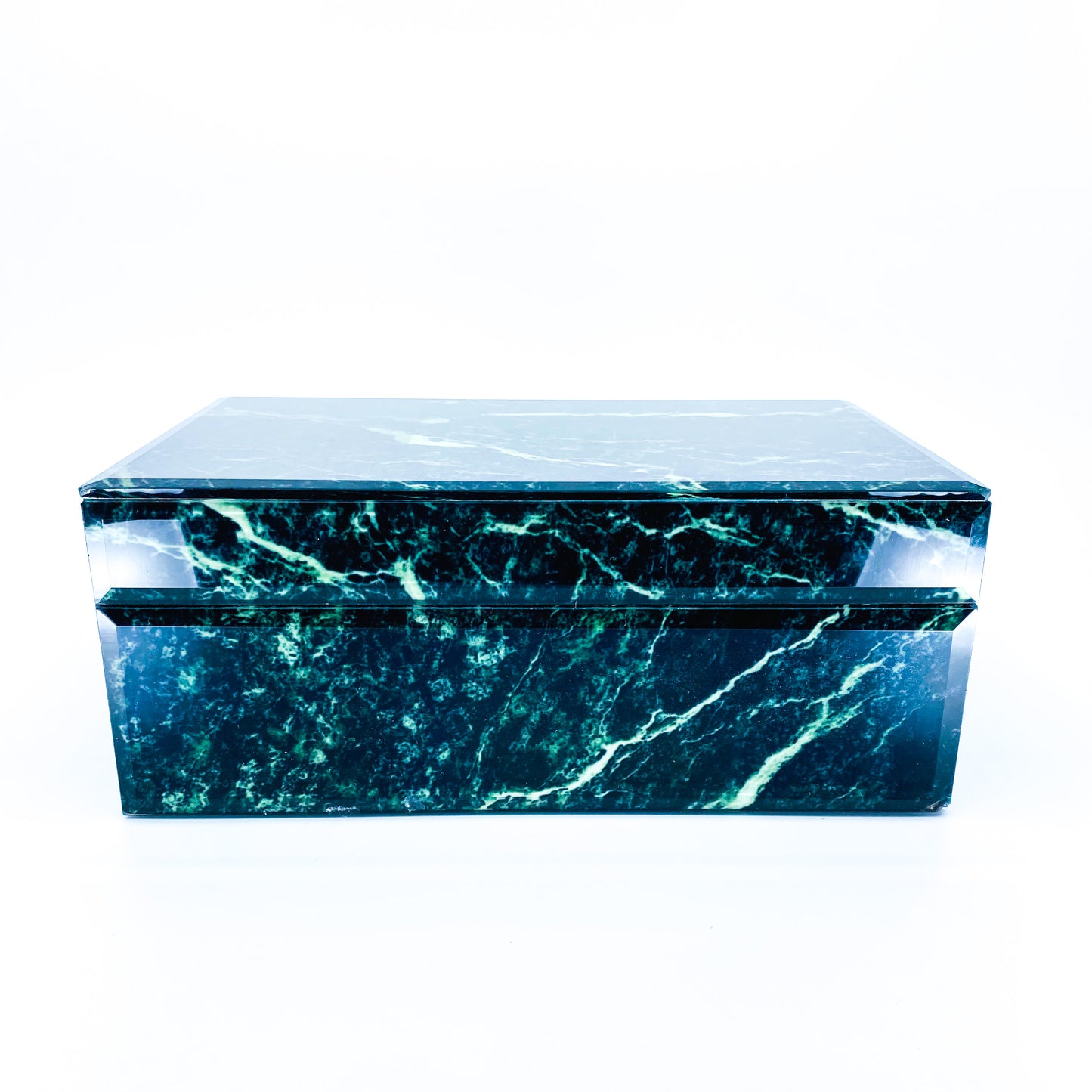 Green Marble Glass Design Keepsake Box