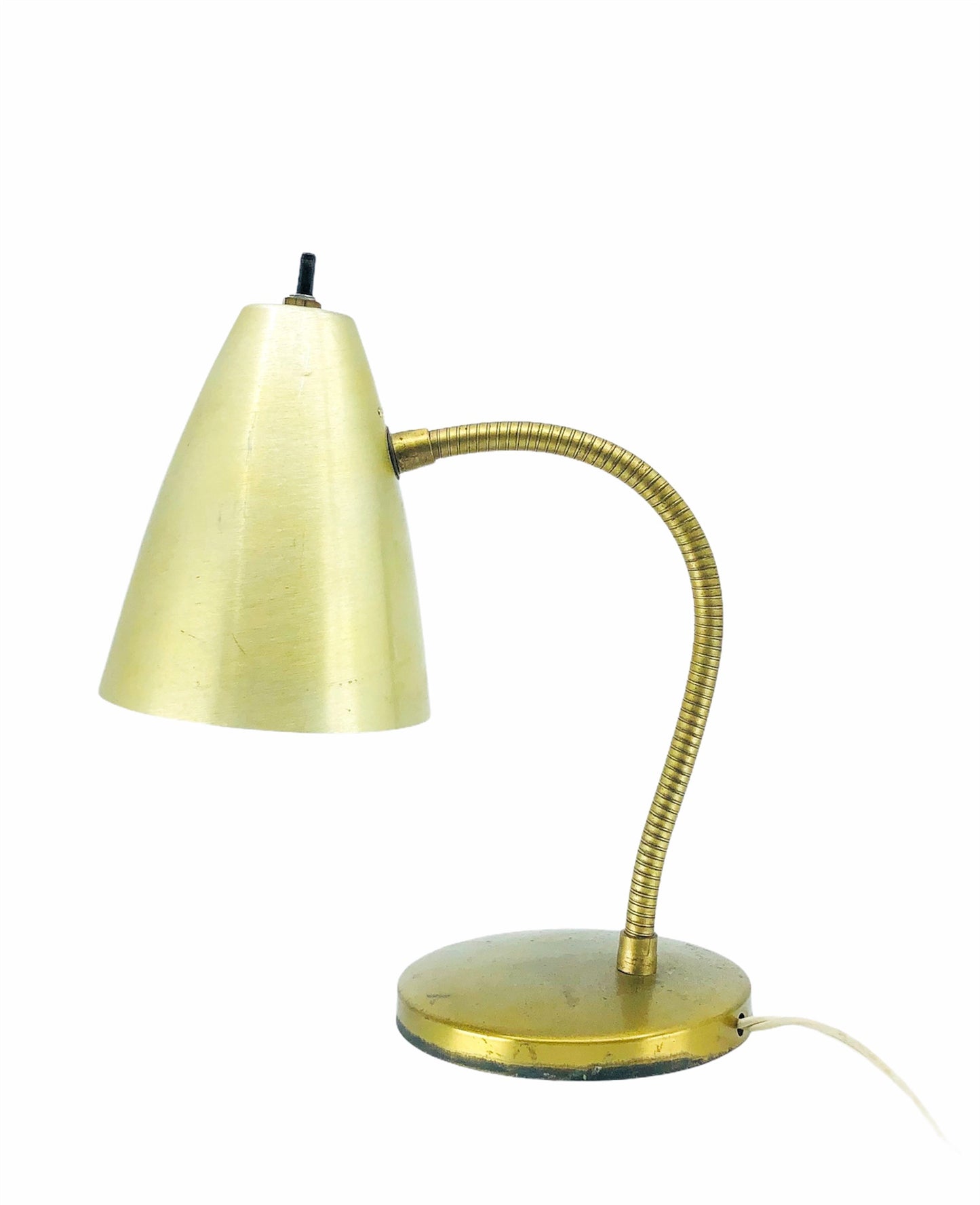 Vintage Gooseneck Brass Desk Lamp