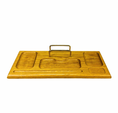 MCM Walnut Wood Desk Organizer / Valet Tray