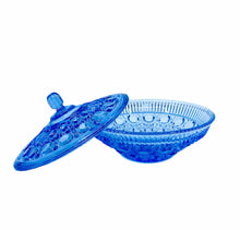 Blue Depression Era Indiana Glass Stasher, Windsor Pattern