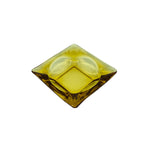 Vintage Amber Glass Square Ashtray, Set of 2