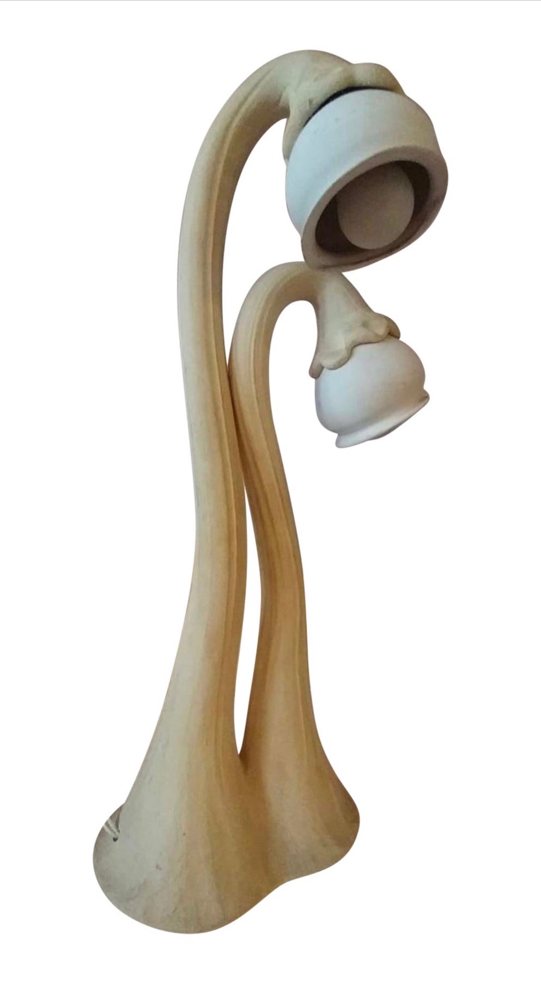 1980s Signed Doug Blum Pottery Lily Lamp