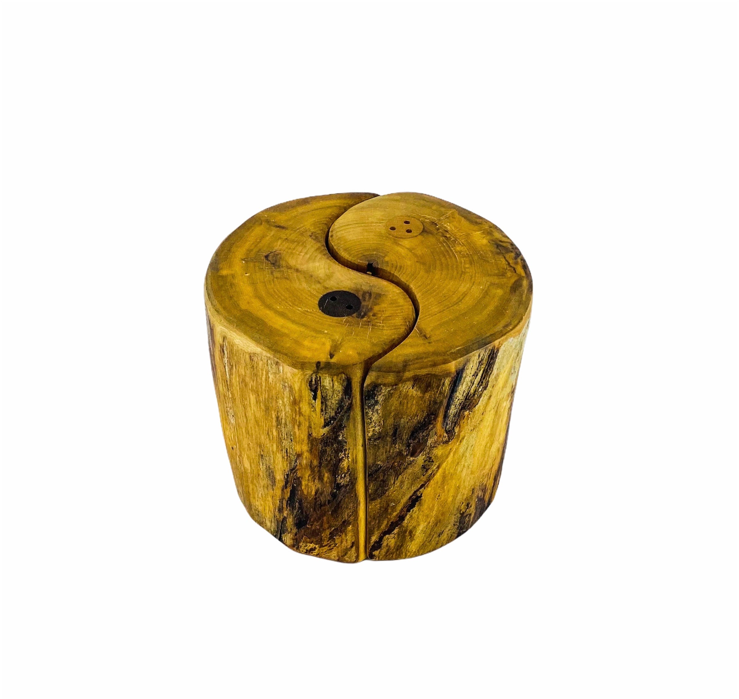 Yin Yang Wood Log Salt & Pepper Shaker