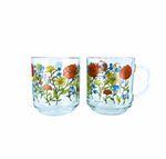 1970’s R. Carman by Arcoroc France Wildflower Glass Mugs, Set of 3