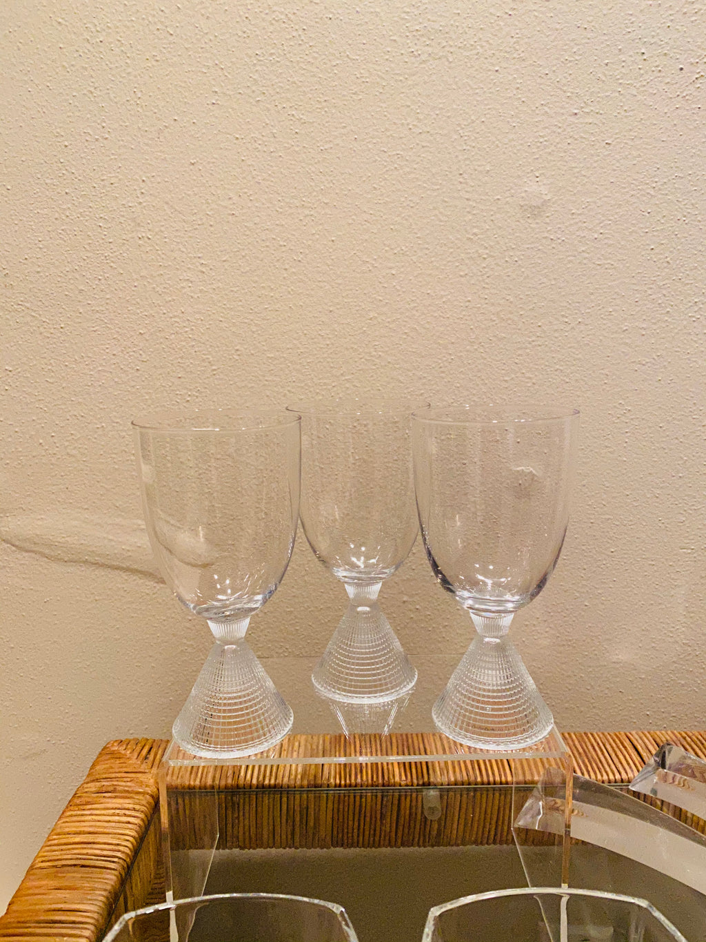 S/3 Cone Shaped Bottom Dainty Glasses