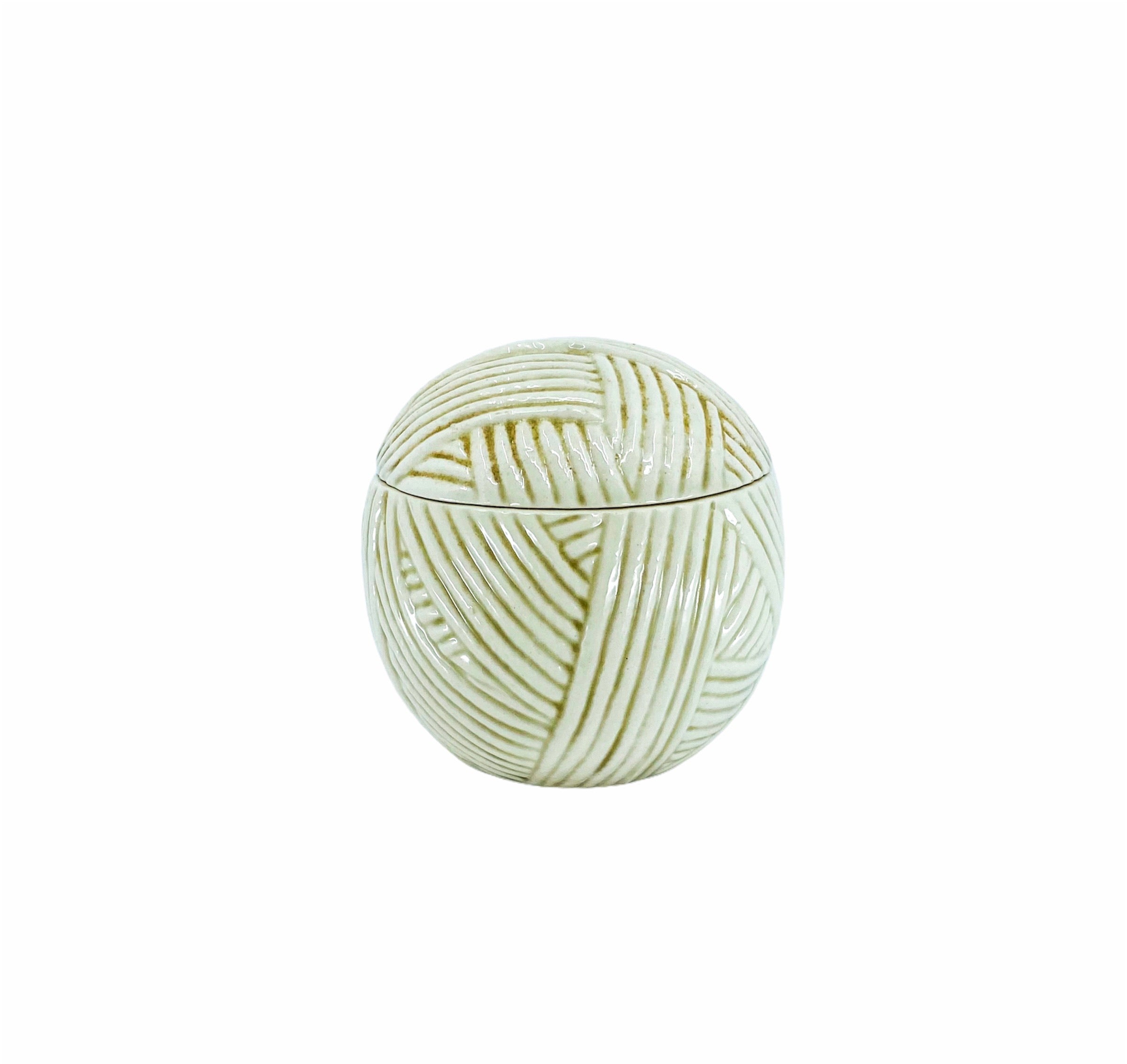 Ceramic Yarn Ball Stasher by C Mann 1978 Japan