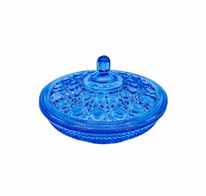 Blue Depression Era Indiana Glass Stasher, Windsor Pattern