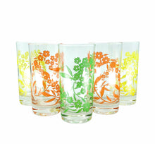 S/5 MCM Floral Drinking Glasses