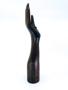 Vintage Hand Carved Wooden Hand Candlestick