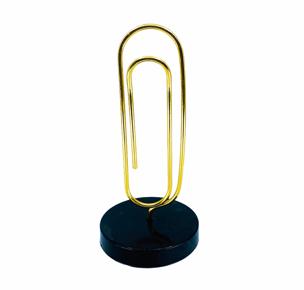 Vintage Jumbo Brass Paperclip Memo Holder