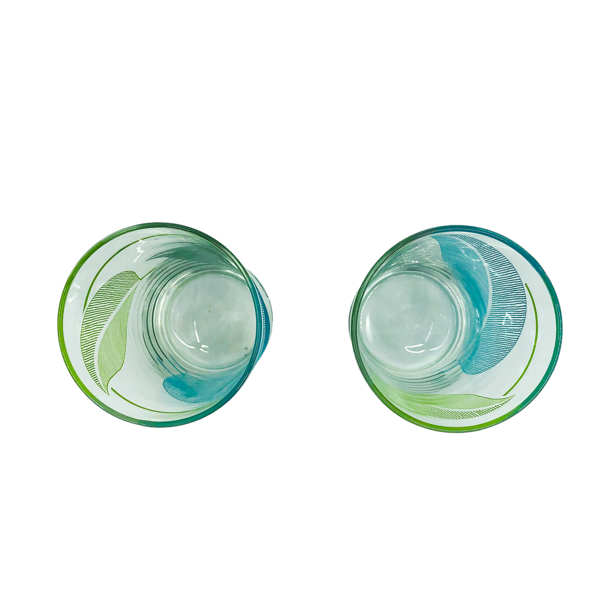 Leaf Design Glasses, Pair