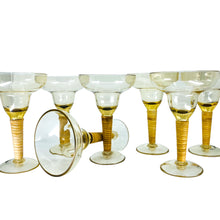 Rattan Wrapped Plastic Margarita Glasses, Set of 7