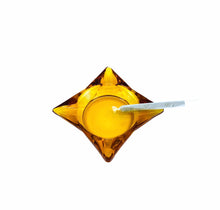 Vintage MCM Amber Starburst Ashtray