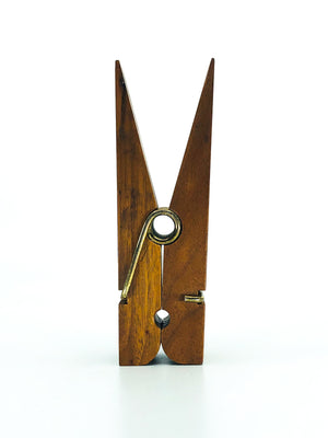 Vintage “Big Deals” Giant Wooden Clothespin Paperclip Holder