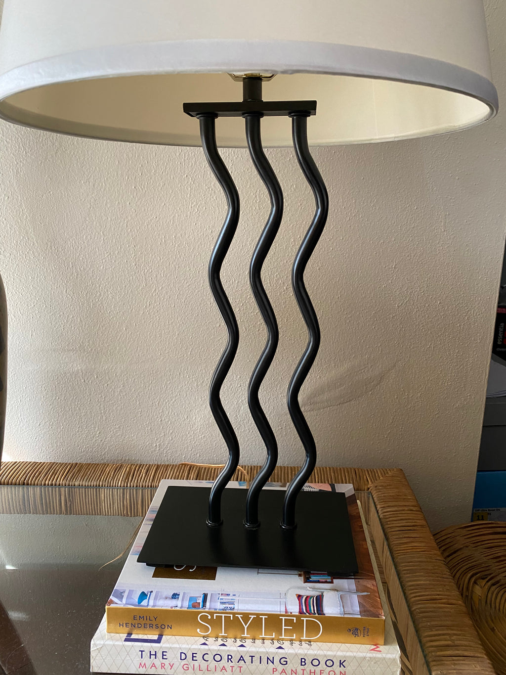 Vintage Postmodern Wavy Lamp